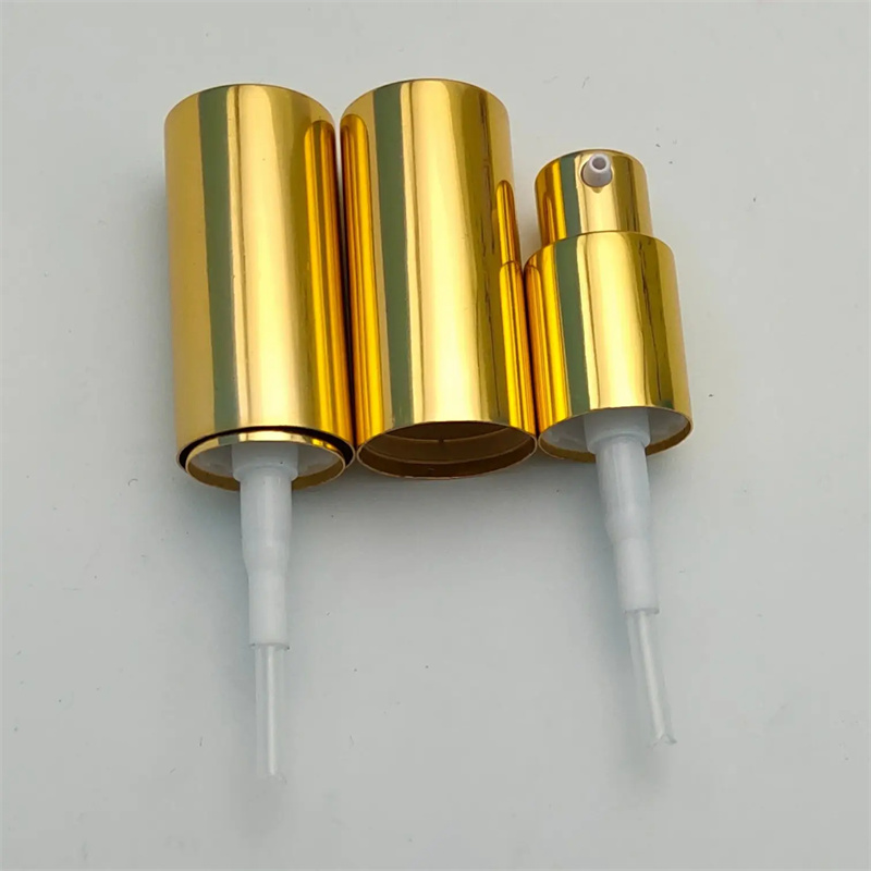 Cream Lotion Pump Full Aluminum Gold 18/410